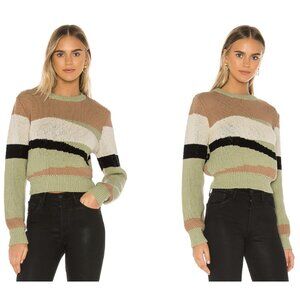 CALLAHAN KNITWEAR Rosa Sweater in Neutral Multi Cropped Grandma Knit Size M